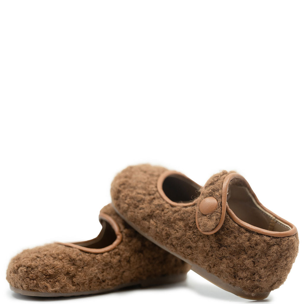 Papanatas Camel Shearling Baby Mary Jane-Tassel Children Shoes
