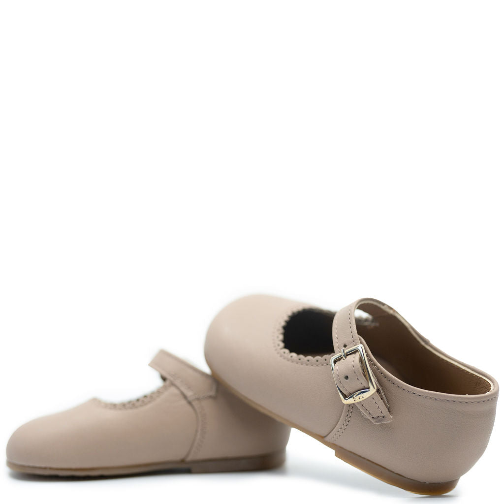 Papanatas Taupe Stone Buckle Baby Shoe-Tassel Children Shoes