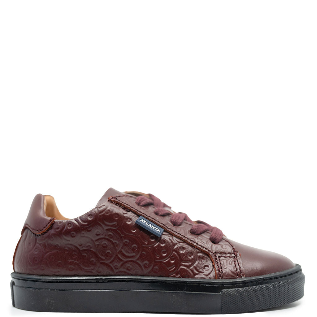 Atlanta Mocassin Burgundy Smiley Sneaker-Tassel Children Shoes