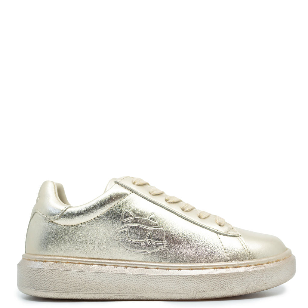 Karl Lagerfeld Gold Logo Sneaker-Tassel Children Shoes