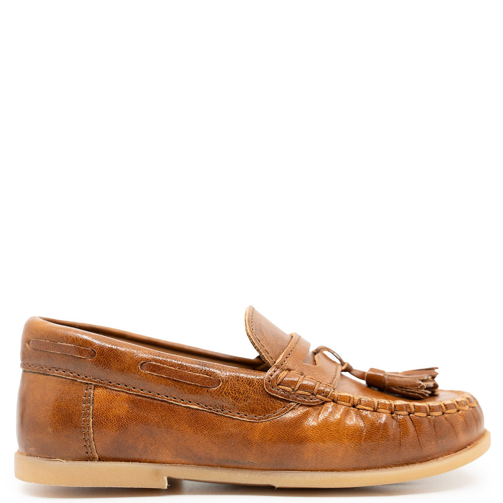 Pepe Cognac Tassel Loafer-Tassel Children Shoes