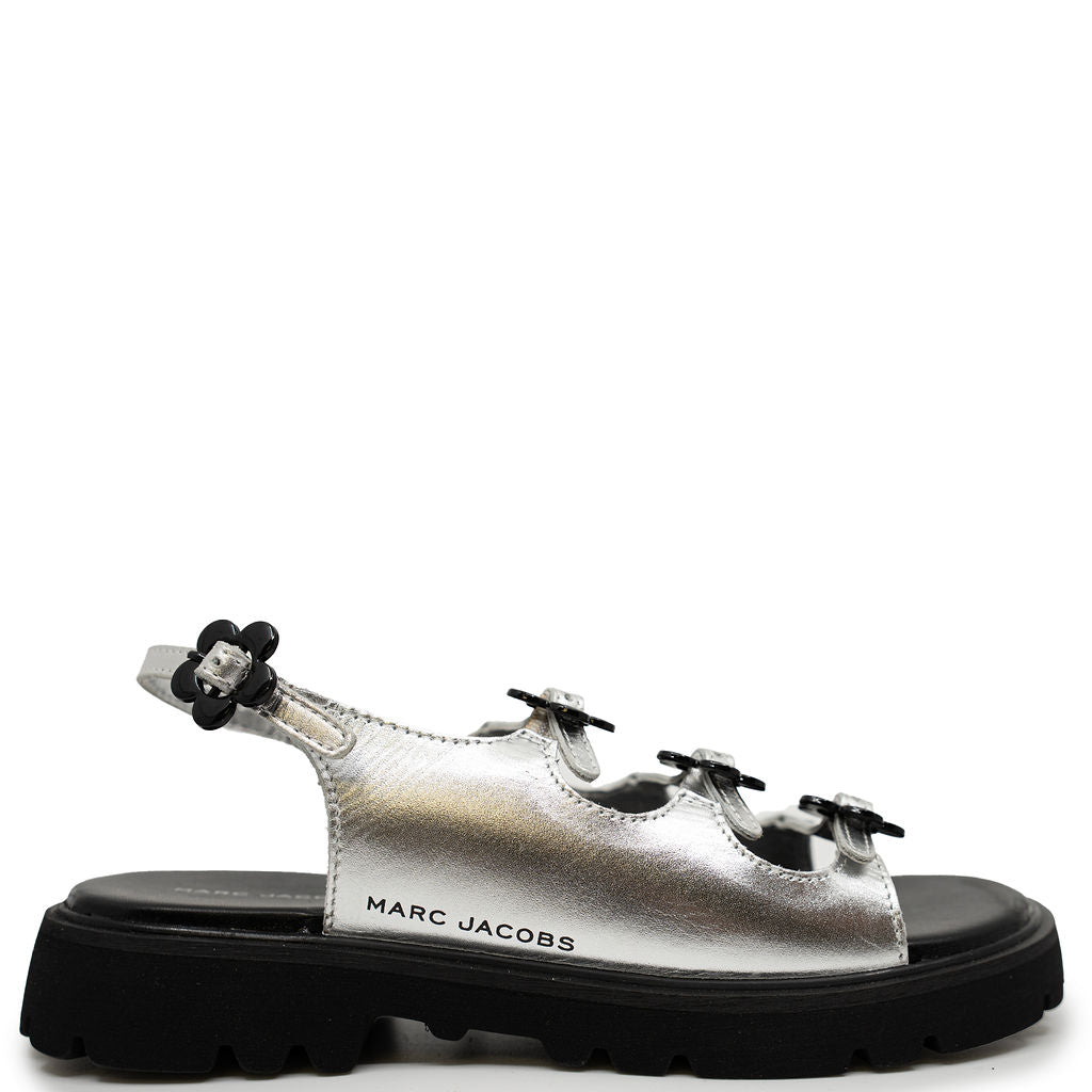 Marc Jacobs Silver Daisy Sandal-Tassel Children Shoes