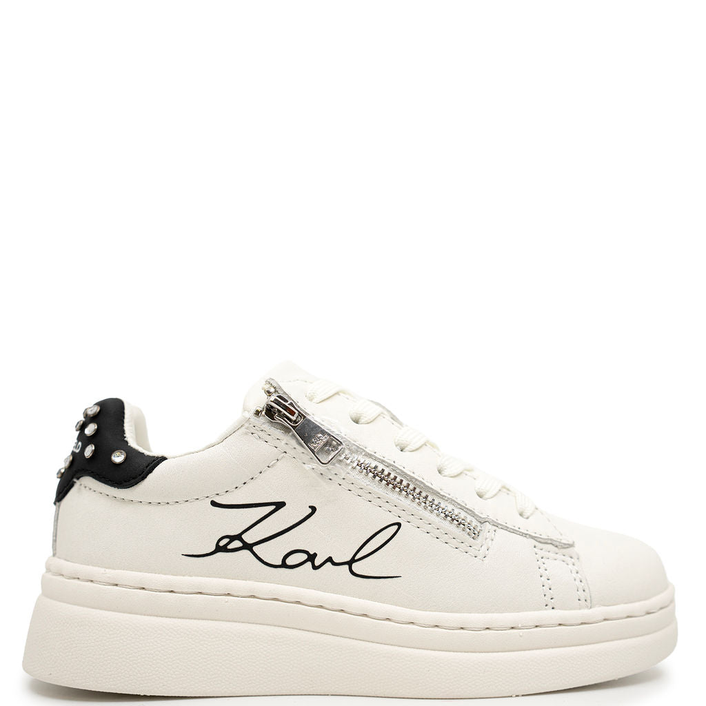 Karl Lagerfeld White Logo Sneaker-Tassel Children Shoes