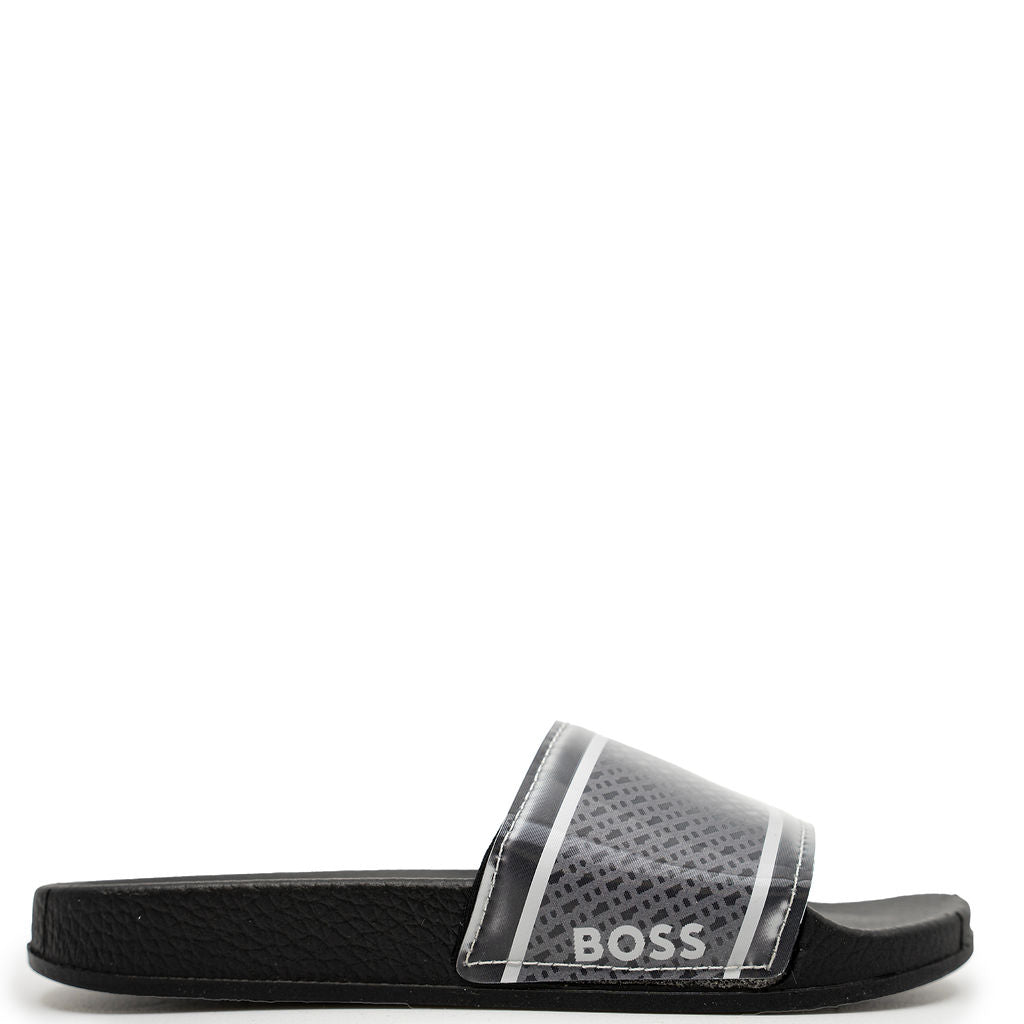 Hugo Boss Black Print Slide-Tassel Children Shoes