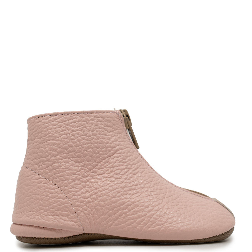 Pepe Rose Pebbled Zipper Bootie-Tassel Children Shoes