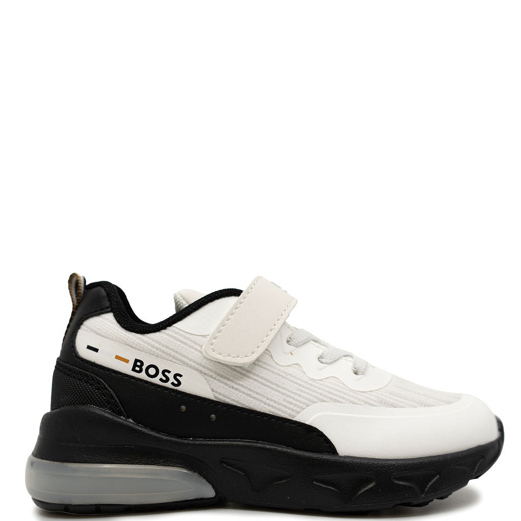 Hugo Boss Black and White Velcro Sneaker-Tassel Children Shoes