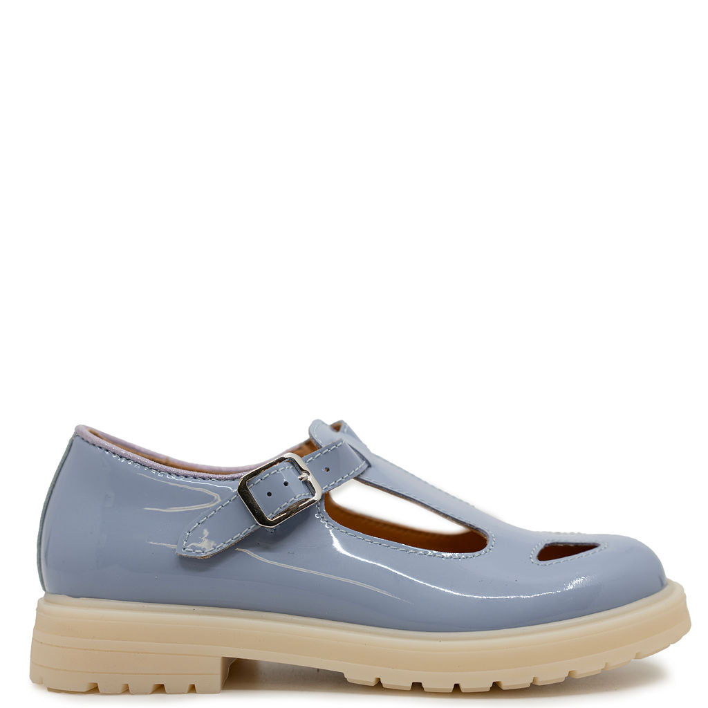 Rondinella Periwinkle Patent Perf Mary Jane Loafer-Tassel Children Shoes