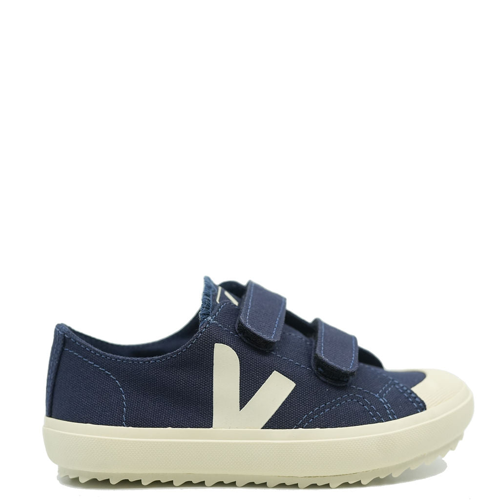 Veja Marine Pierre Canvas Velcro Sneaker-Tassel Children Shoes