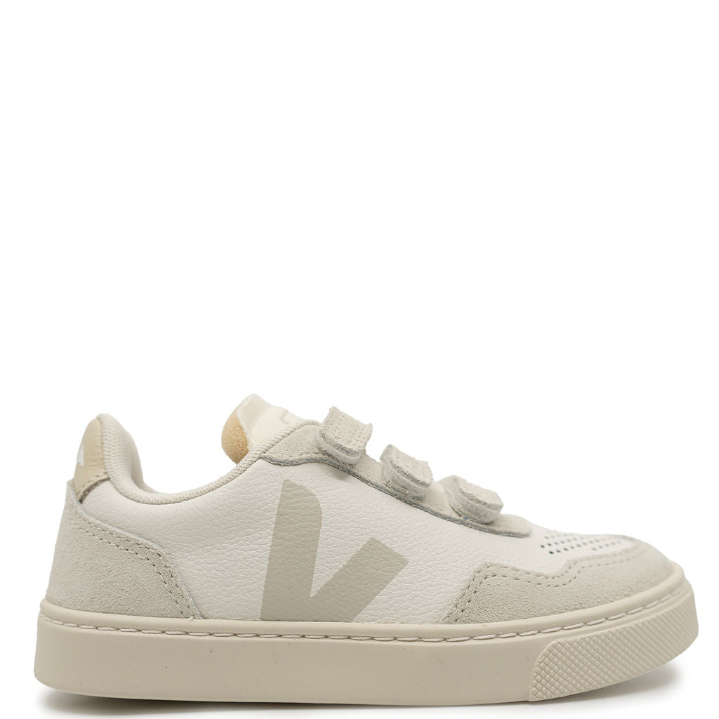 Veja White Natural Velcro Sneaker-Tassel Children Shoes