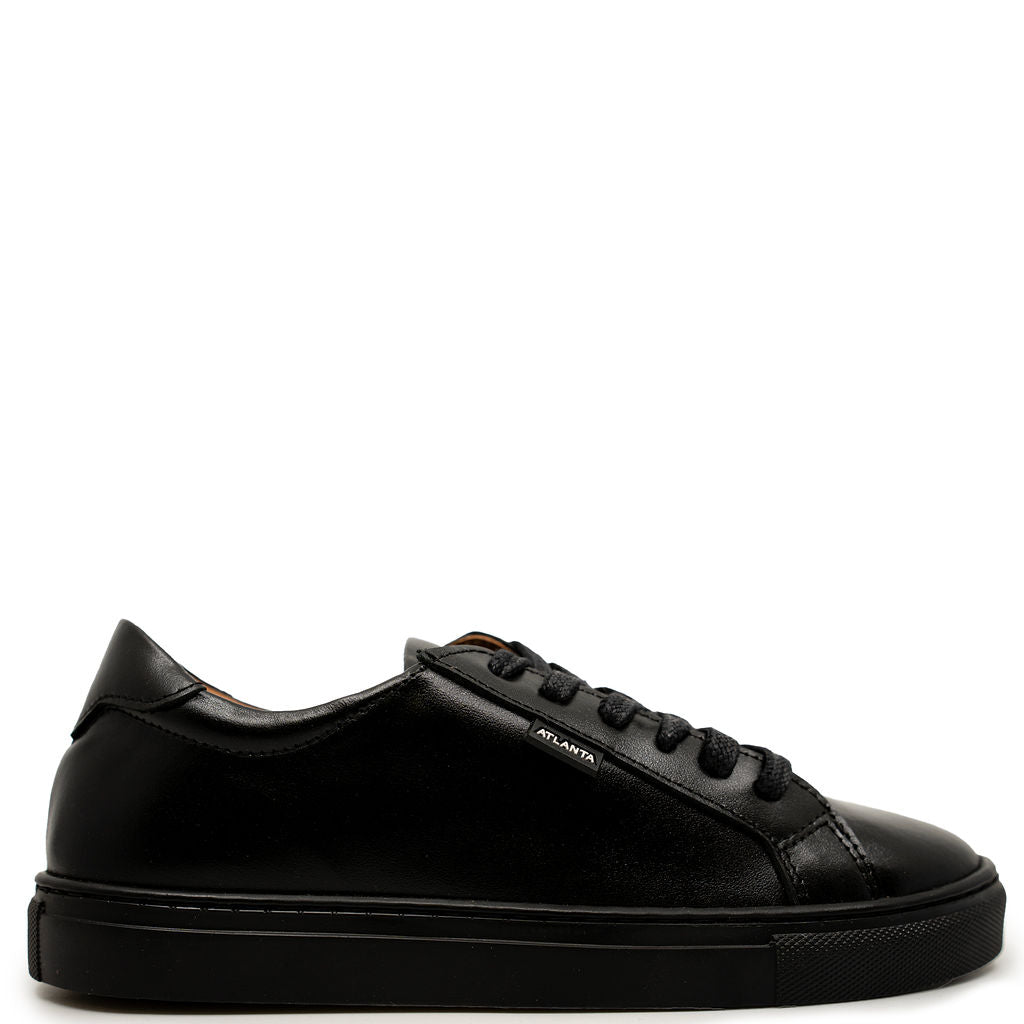 Atlanta Mocassin Solid Black Leather Sneaker-Tassel Children Shoes
