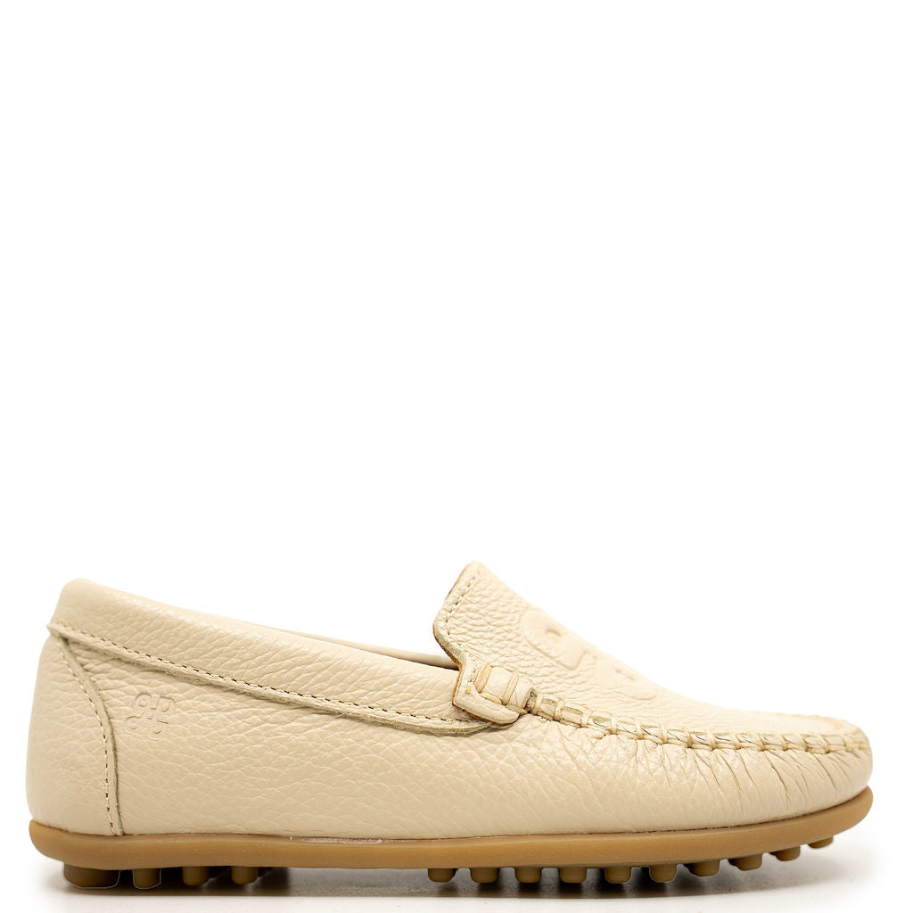 Porte Sand Embossed Loafer-Tassel Children Shoes