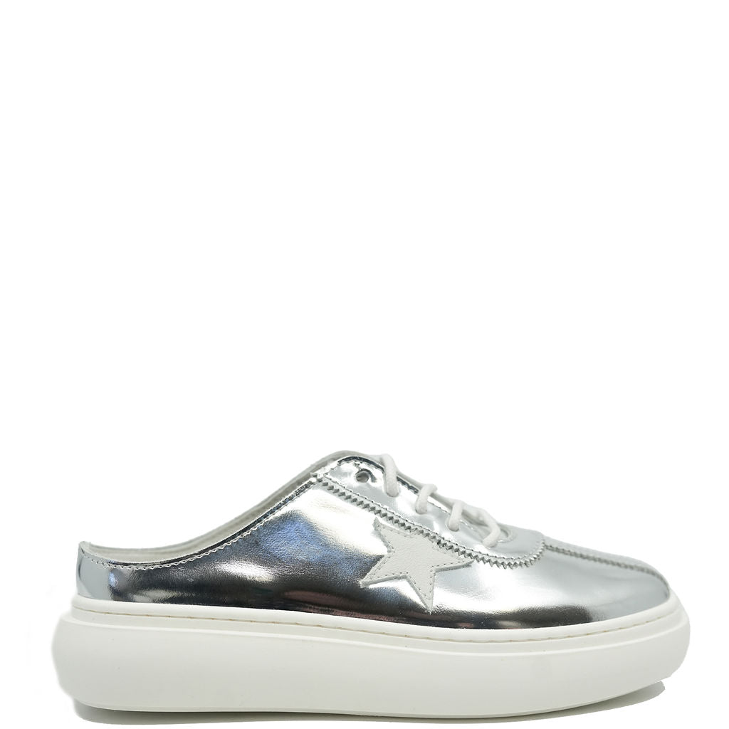 MAA Silver Mirror Mule Sneaker-Tassel Children Shoes