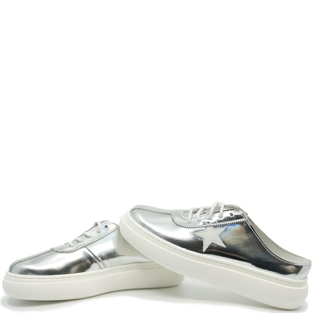 MAA Silver Mirror Mule Sneaker-Tassel Children Shoes