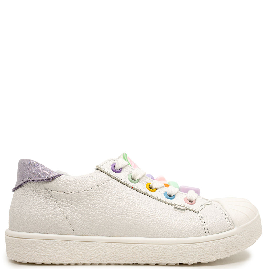 Emel White Charm Sneaker-Tassel Children Shoes