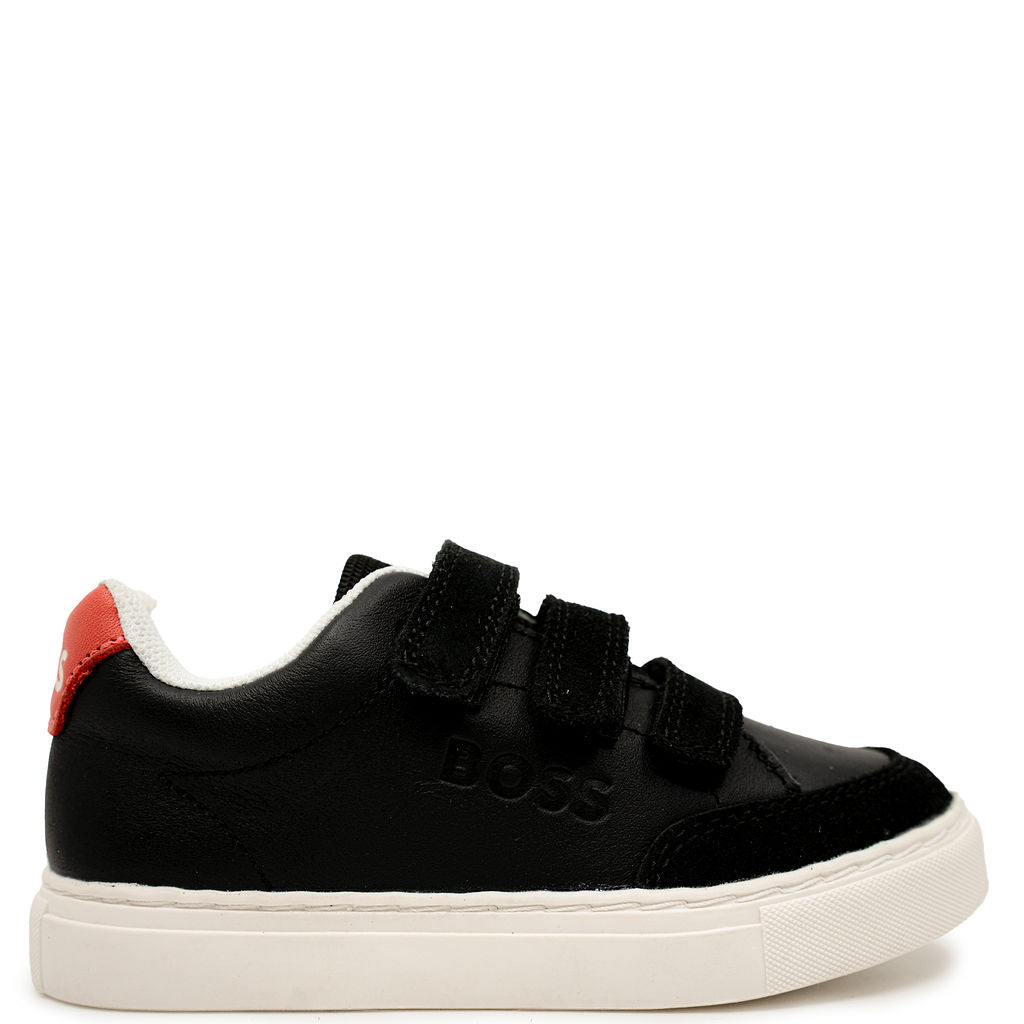 Hugo Boss Black and Red Velcro Sneaker-Tassel Children Shoes