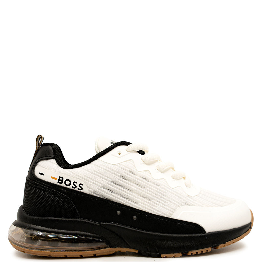 Hugo Boss Black and White Lace Sneaker-Tassel Children Shoes