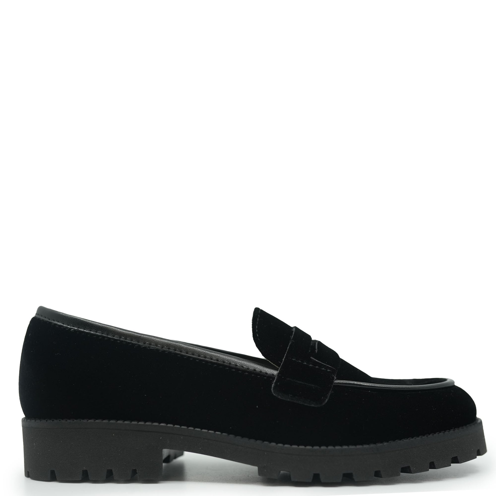 Beberlis Black Velvet Chunky Loafer-Tassel Children Shoes
