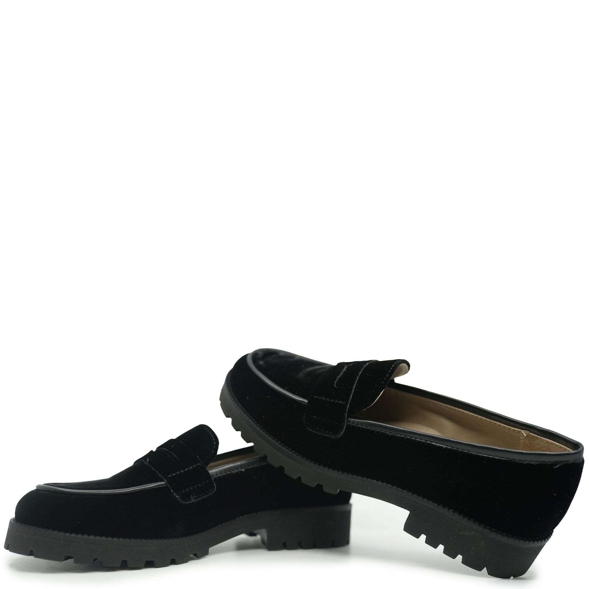 Beberlis Black Velvet Chunky Loafer-Tassel Children Shoes