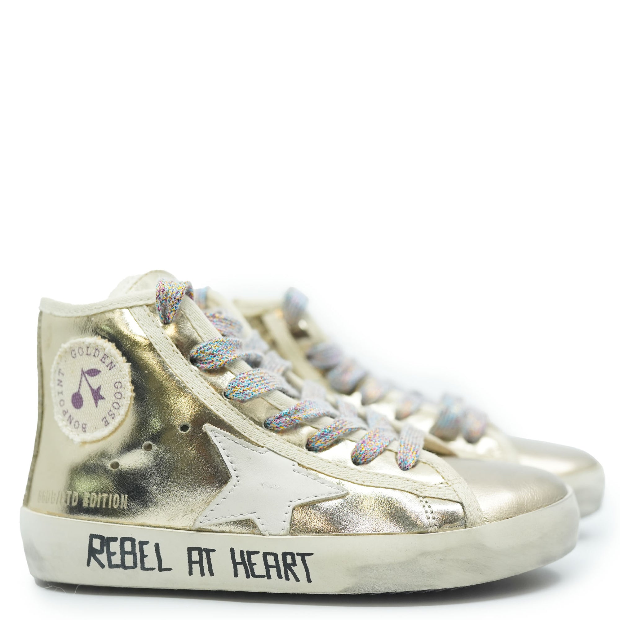 Bonpoint x Golden Goose Gold Metallic Hightop Sneaker-Tassel Children Shoes