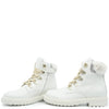 Beberlis Ivory Patent and Fur Bootie-Tassel Children Shoes