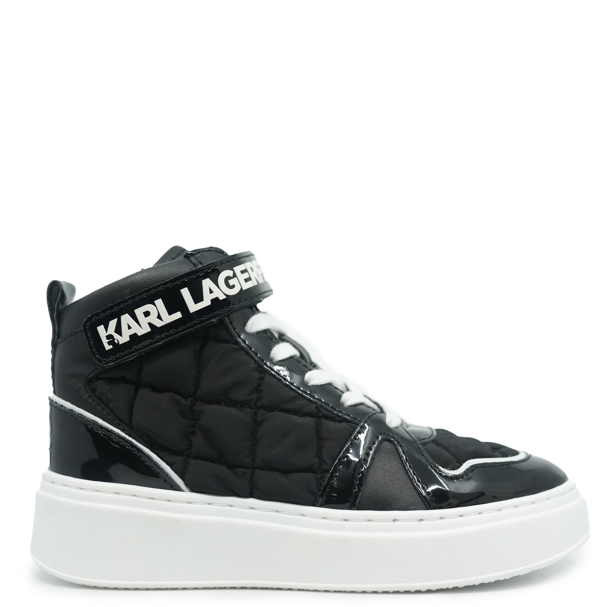 Karl Lagerfeld Black Hightop Sneaker-Tassel Children Shoes
