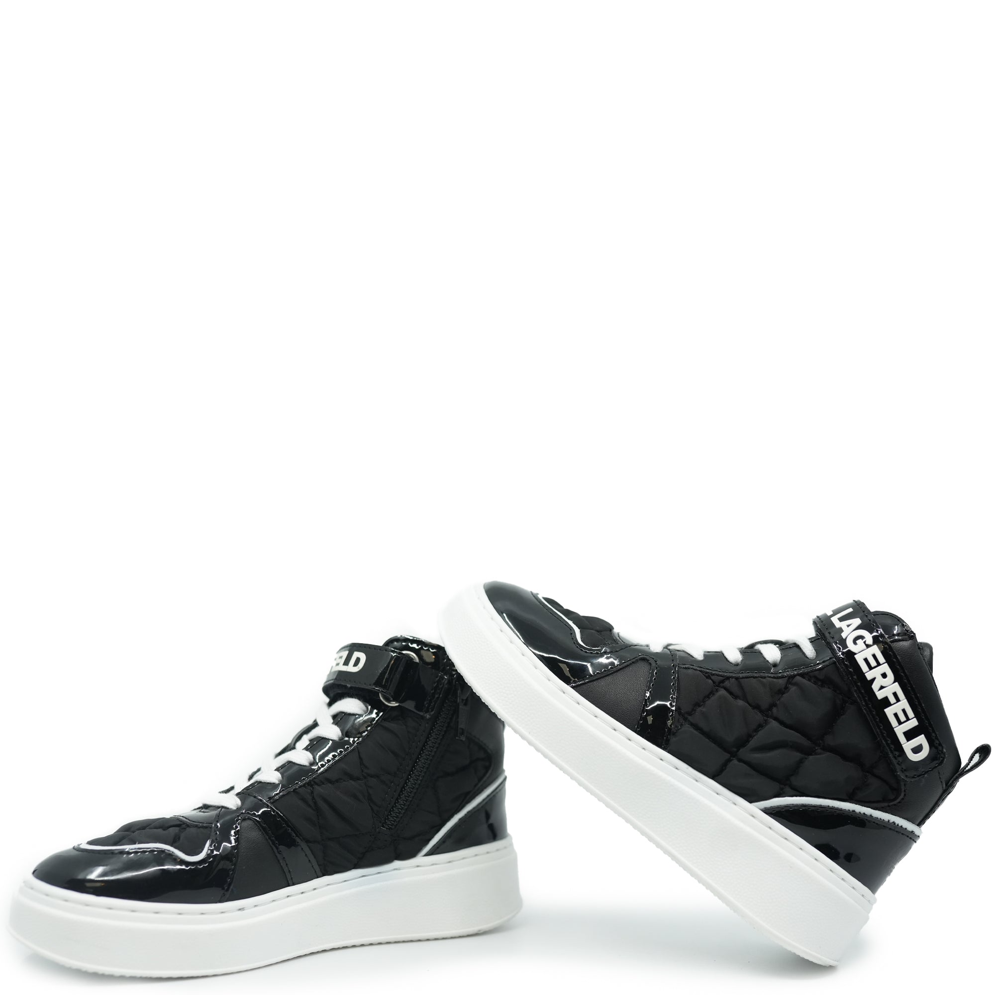 Karl Lagerfeld Black Hightop Sneaker-Tassel Children Shoes