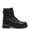 Atlanta Mocassin Black Pebbled Buckle Boot-Tassel Children Shoes
