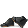 Manuela Black Leather Ruffle Bootie-Tassel Children Shoes