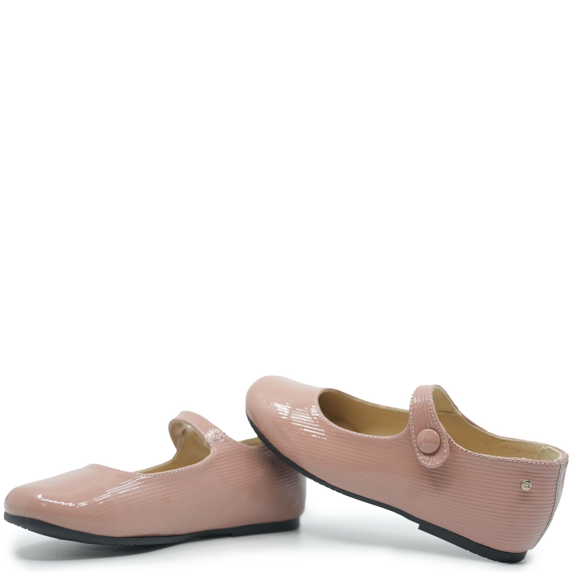 Manuela Old Rose Textured Patent Mary Jane-Tassel Children Shoes