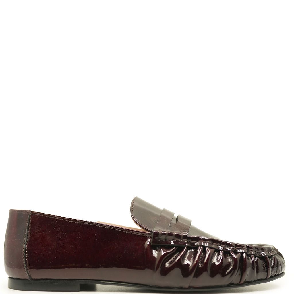 Spain+Co Burgundy Patent Penny Loafer-Tassel Children Shoes