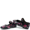 Papanatas Black and Pink Floral Patent Mary Jane-Tassel Children Shoes