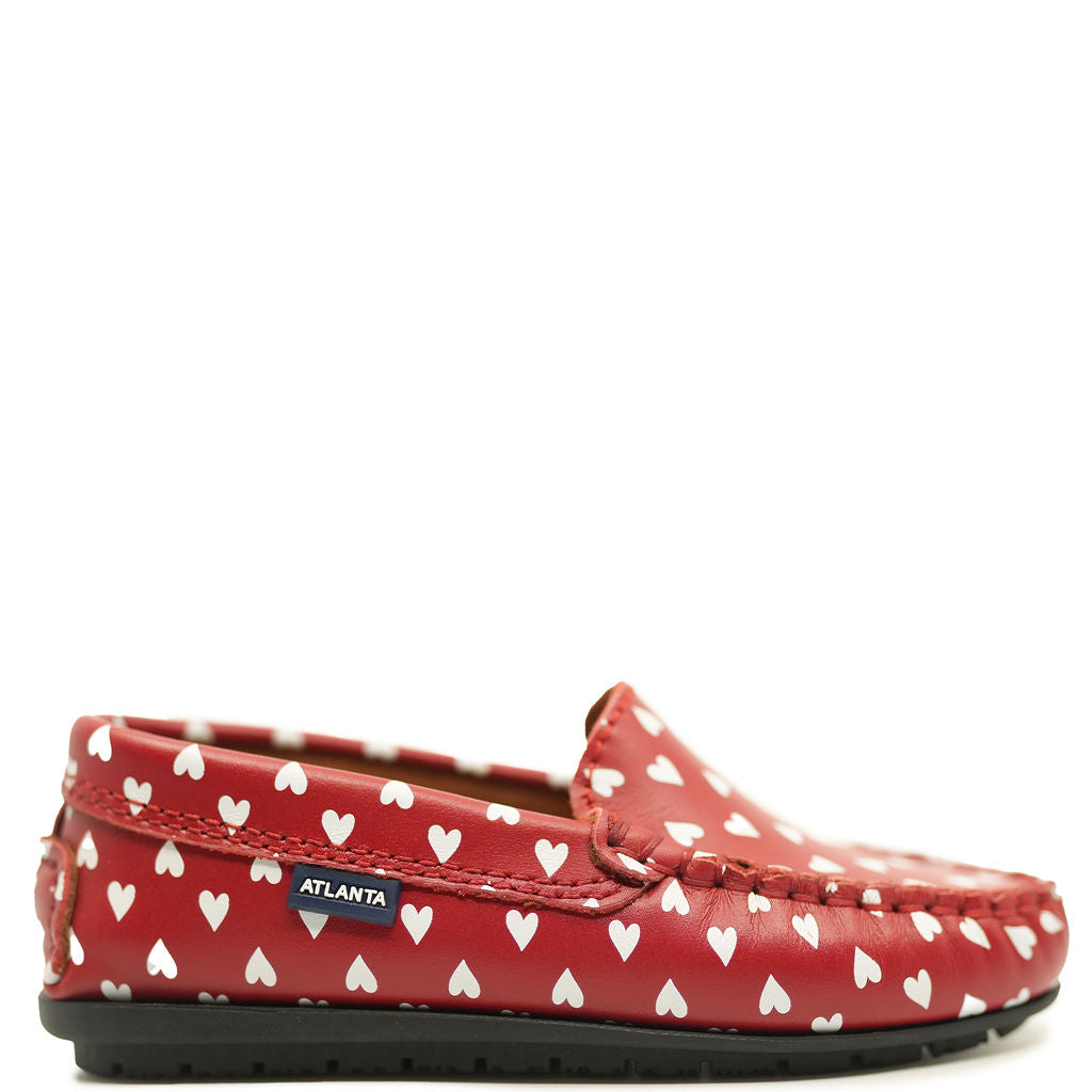 Atlanta Mocassin Red and Hearts Loafer-Tassel Children Shoes