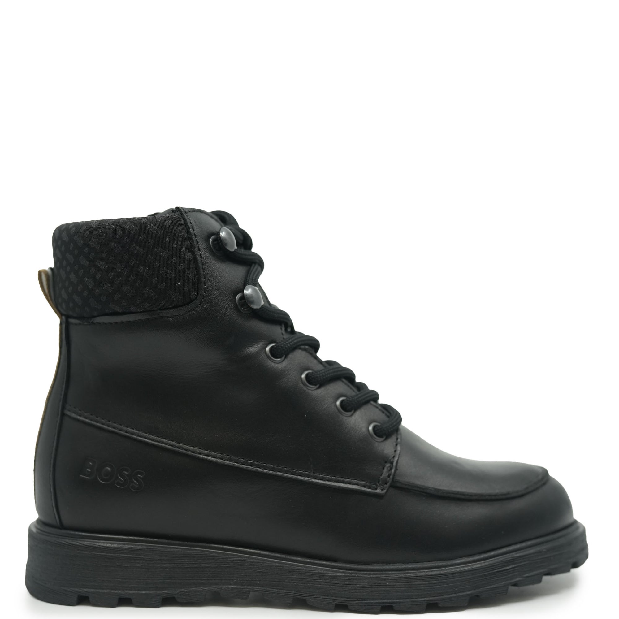 Hugo Boss Black Lace Up Sneaker Boot-Tassel Children Shoes