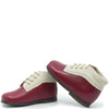 Beberlis Red and Ivory Scalloped Baby Bootie-Tassel Children Shoes