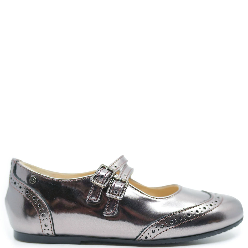 Manuela Pewter Wingtip Mary Jane-Tassel Children Shoes