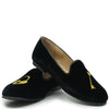 LMDI Black Velvet Lock and Key Embroidered Loafer-Tassel Children Shoes