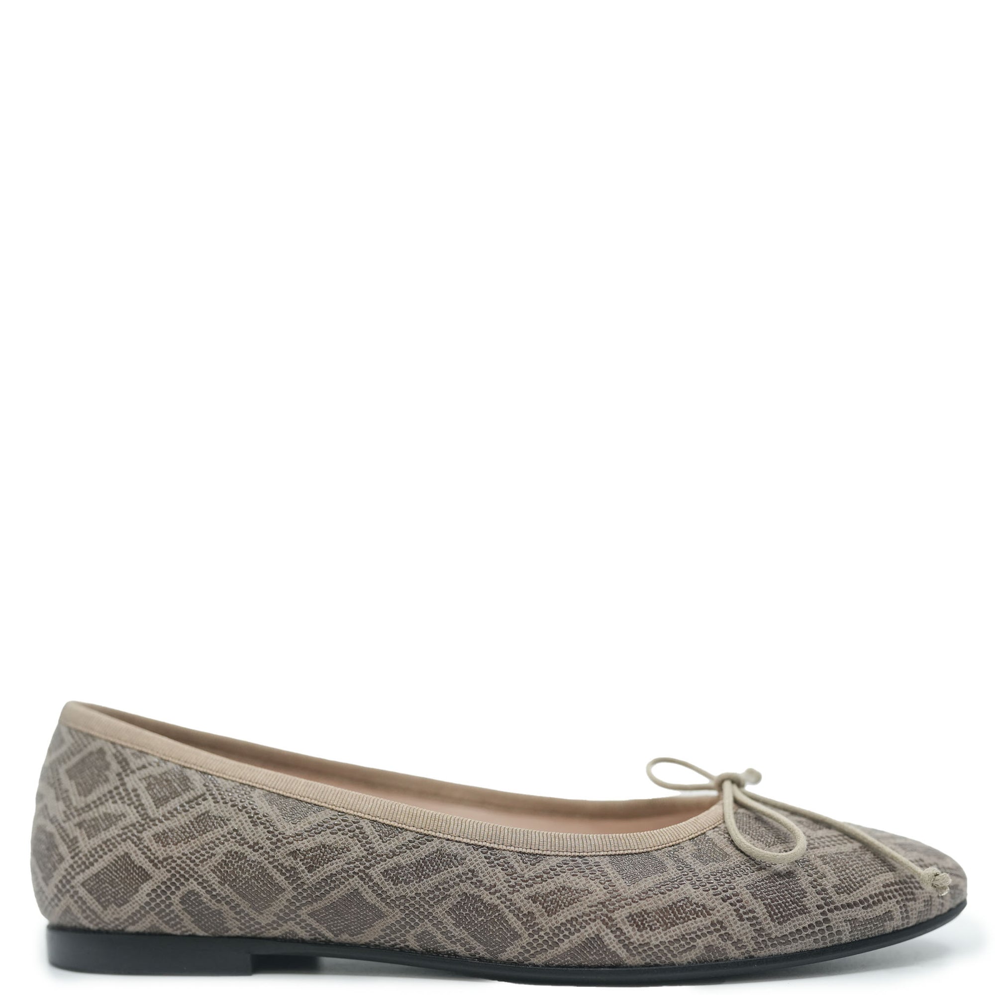 Beberlis Taupe Snake Textured Ballet Flat-Tassel Children Shoes