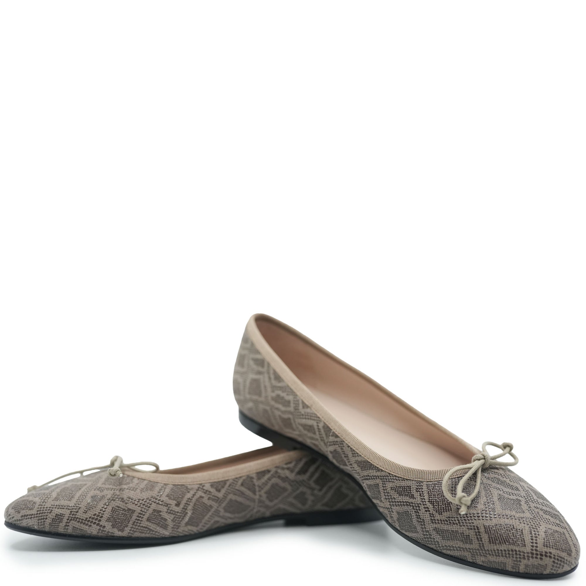 Beberlis Taupe Snake Textured Ballet Flat-Tassel Children Shoes