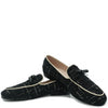 Beberlis Black Tweed Bow Loafer-Tassel Children Shoes