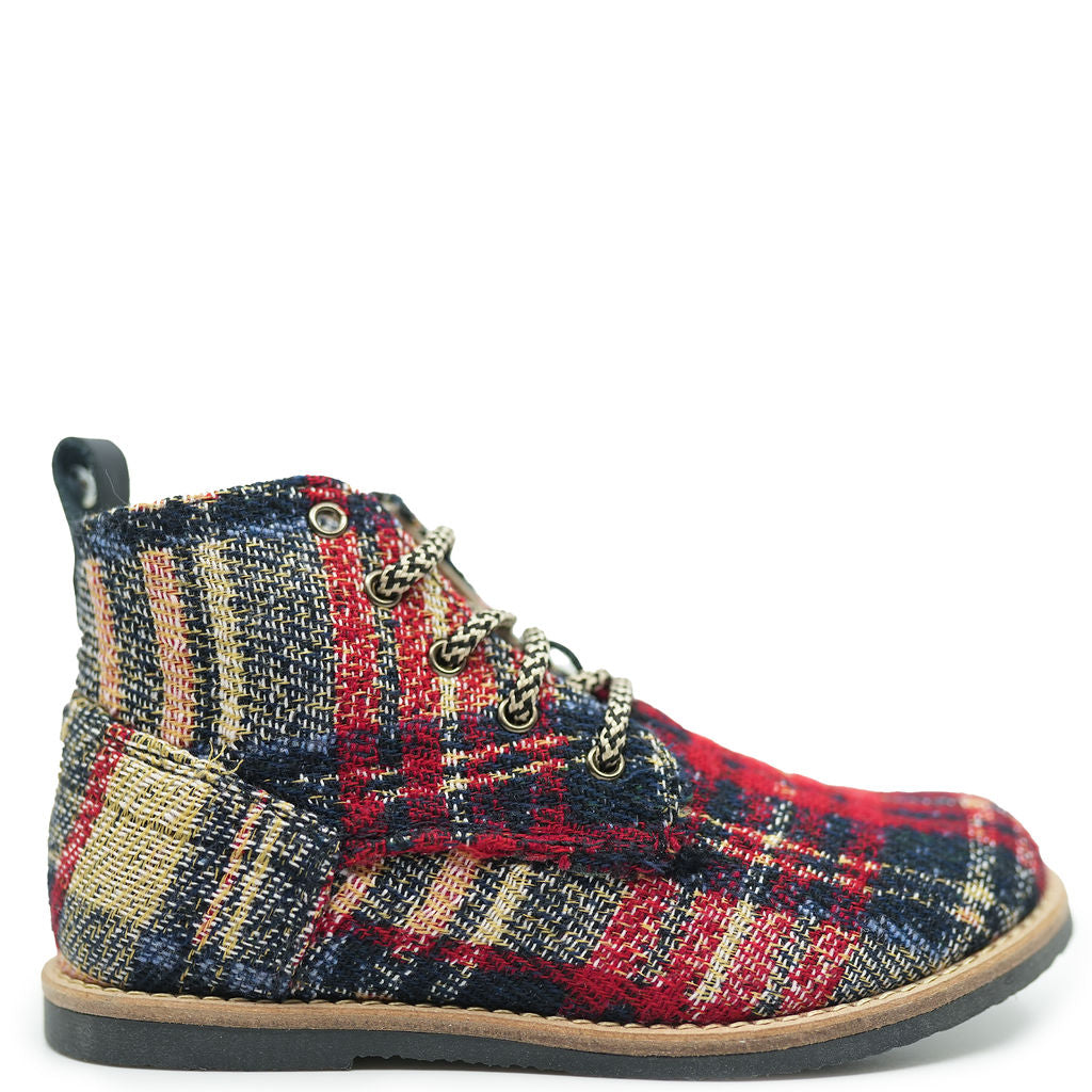 Manuela Plaid Zipper Bootie-Tassel Children Shoes