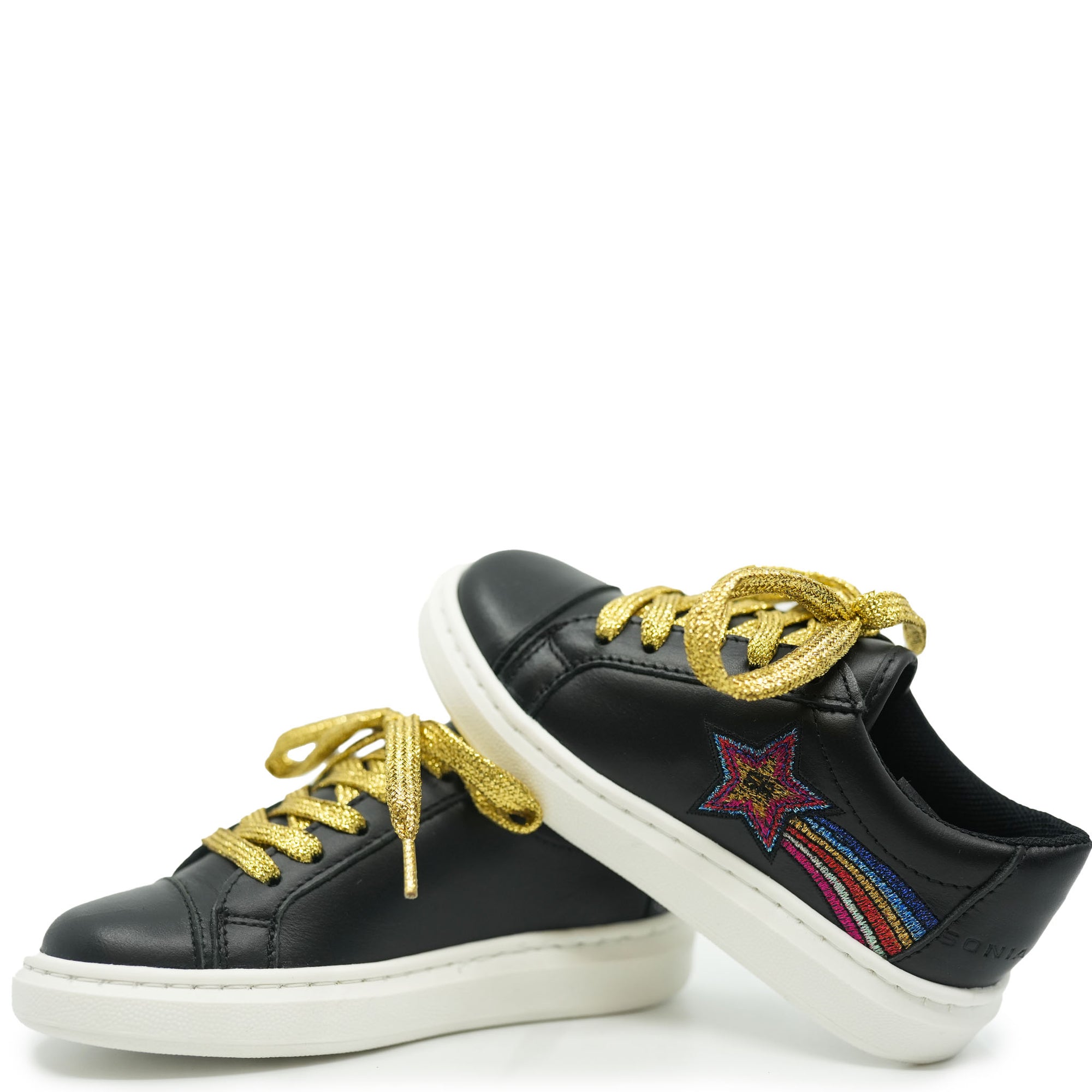 Sonia Rykiel Black Shooting Star Sneaker-Tassel Children Shoes