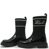Karl Lagerfeld Black Patent and Elastic Logo Boot-Tassel Children Shoes