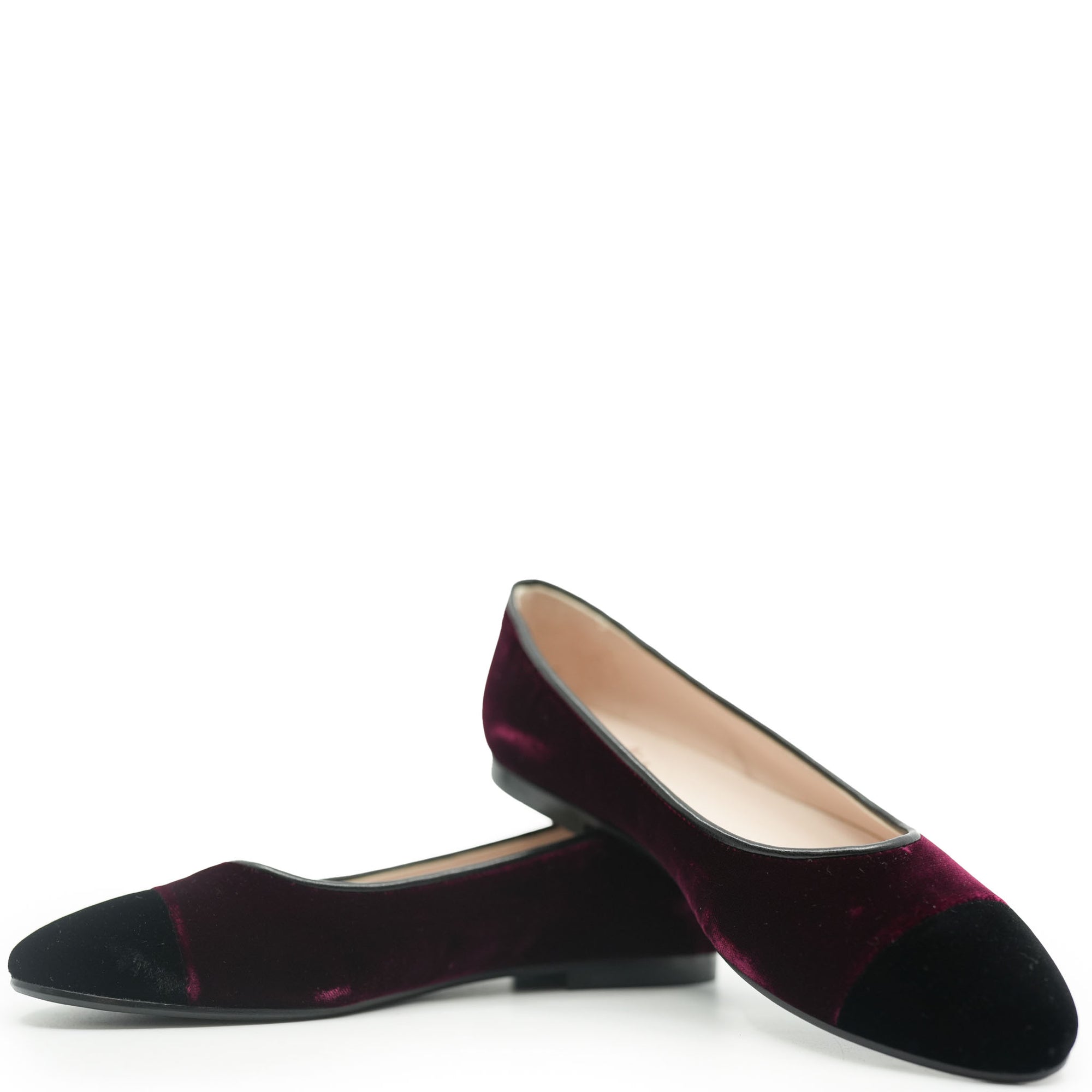 Beberlis Cherry and Black Captoe Velvet Flat-Tassel Children Shoes