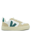 Veja White and Green Brittany Sneaker-Tassel Children Shoes