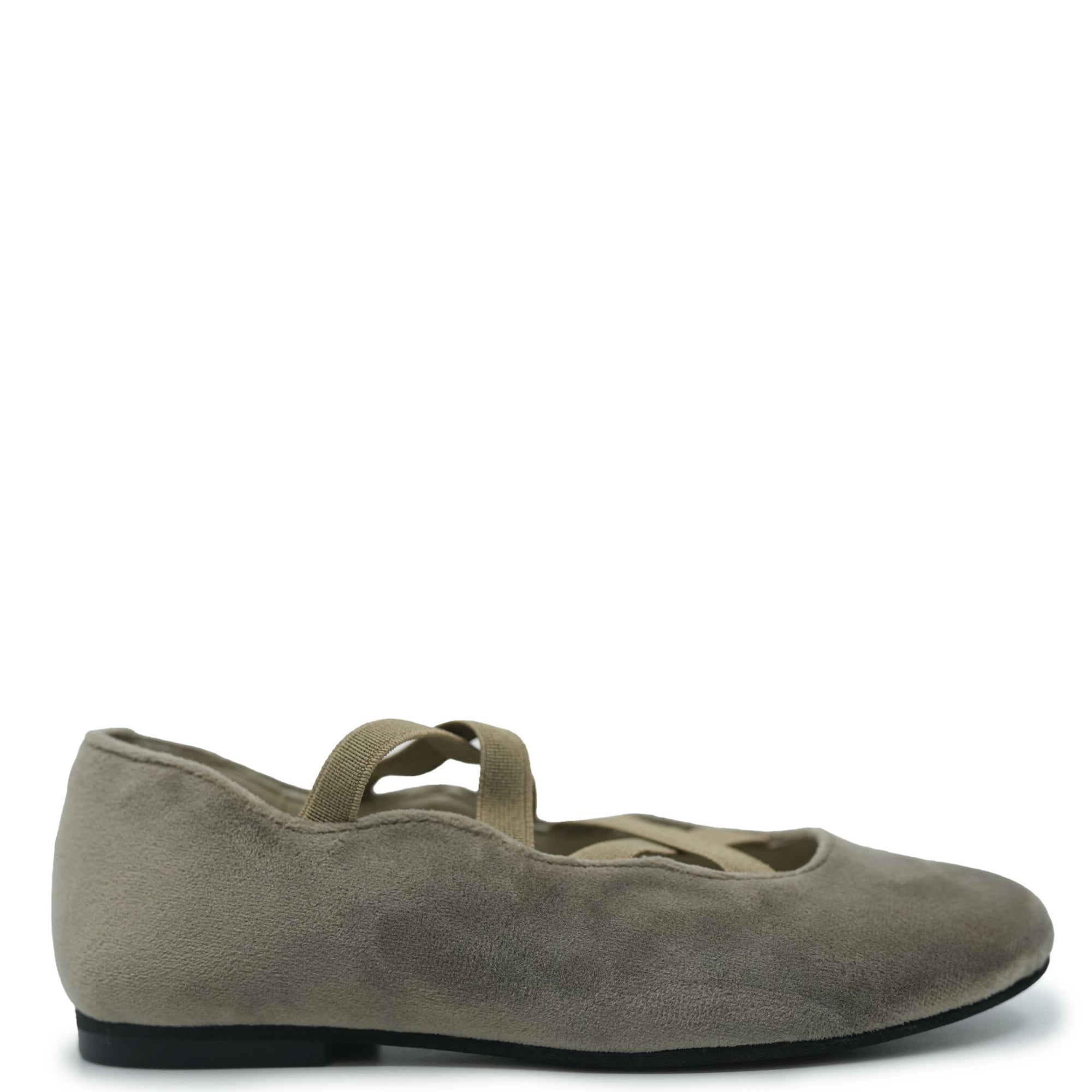 Sonatina Taupe Velvet Ballerina Mary Jane-Tassel Children Shoes