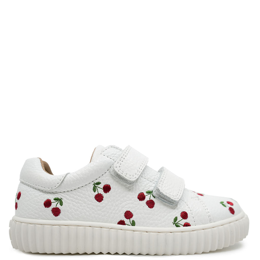 Porte White Cherry Velcro Sneaker-Tassel Children Shoes