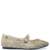 Manuela Taupe Crushed Velvet Pointed Mary Jane-Tassel Children Shoes