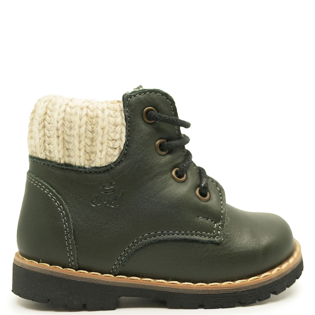 Emel Hunter Knit Cuff Fur Lined Baby Bootie-Tassel Children Shoes