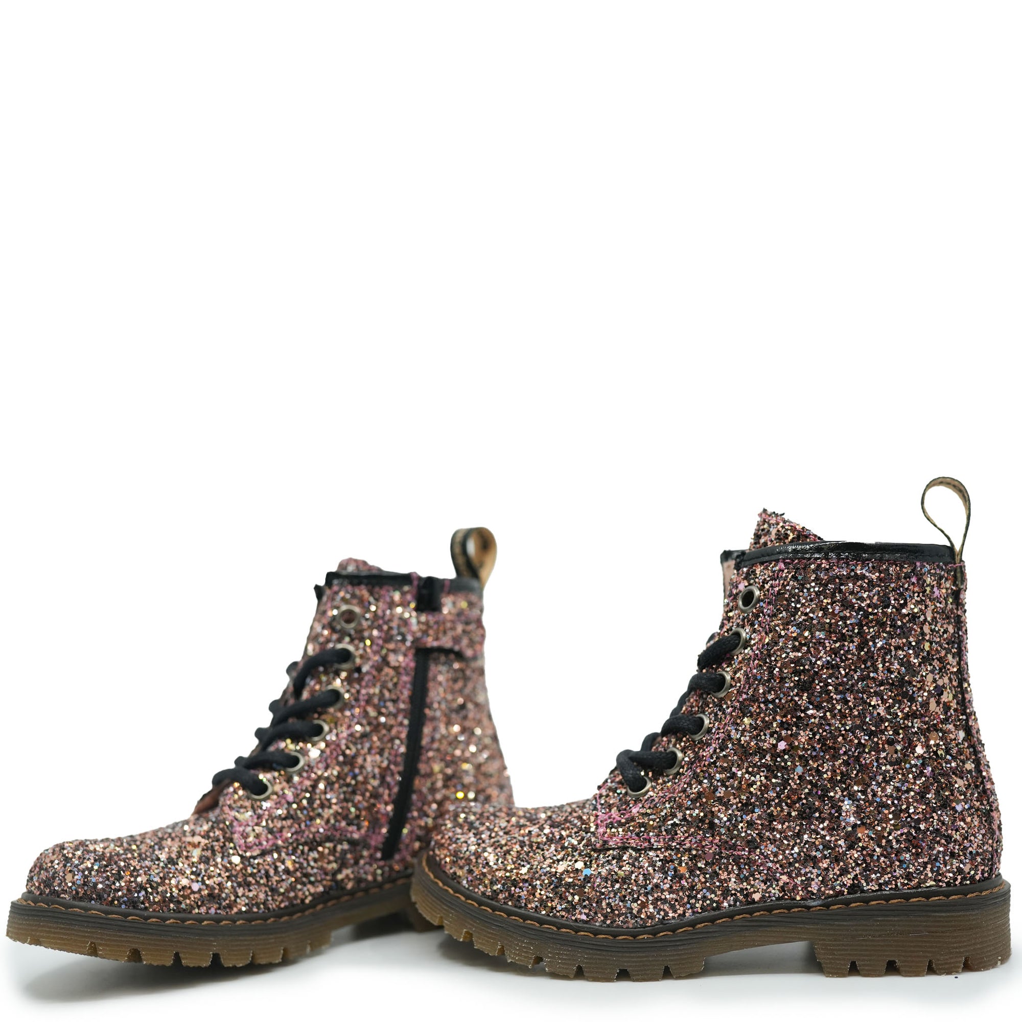 Acebos Pink Glitter Zipper Boot-Tassel Children Shoes