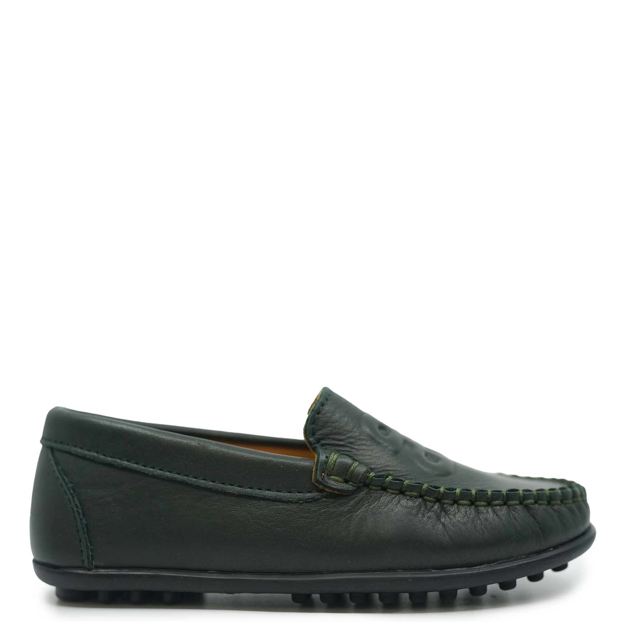 Porte Hunter Green Logo Loafer-Tassel Children Shoes